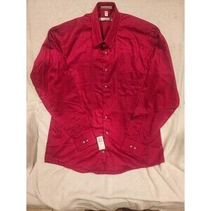 Geoffrey Beene Red Sateen Wrinkle Free Mens Button Dress Shirt XL  17  -  36/37